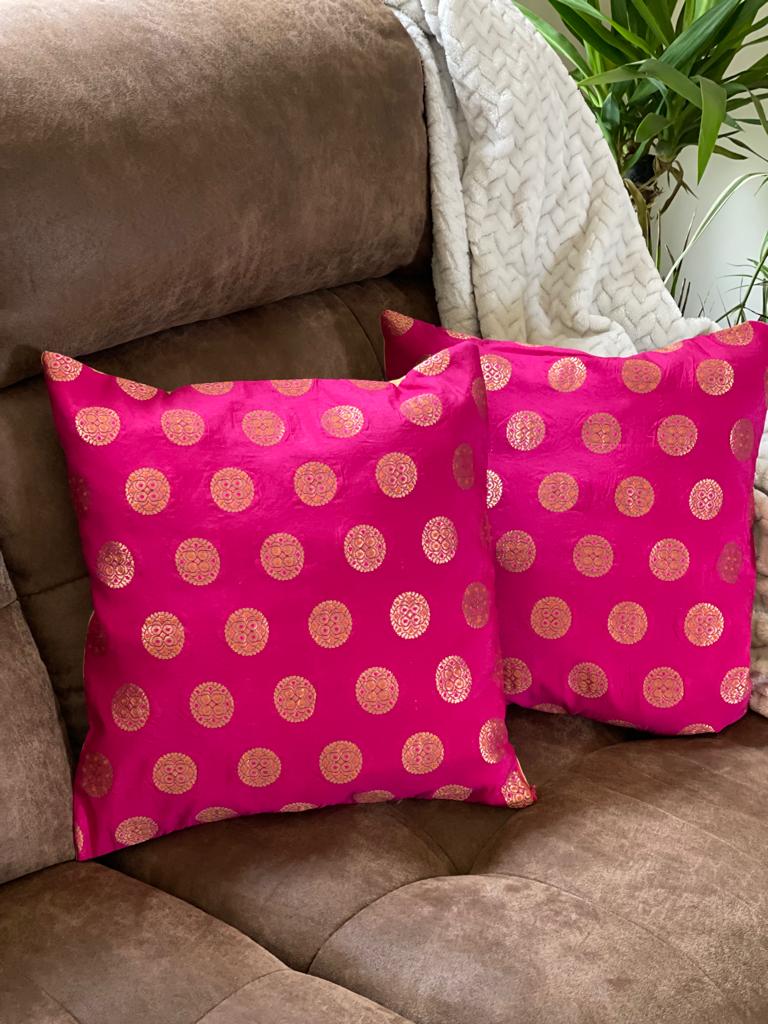 Pink Cushion Covers w/circles