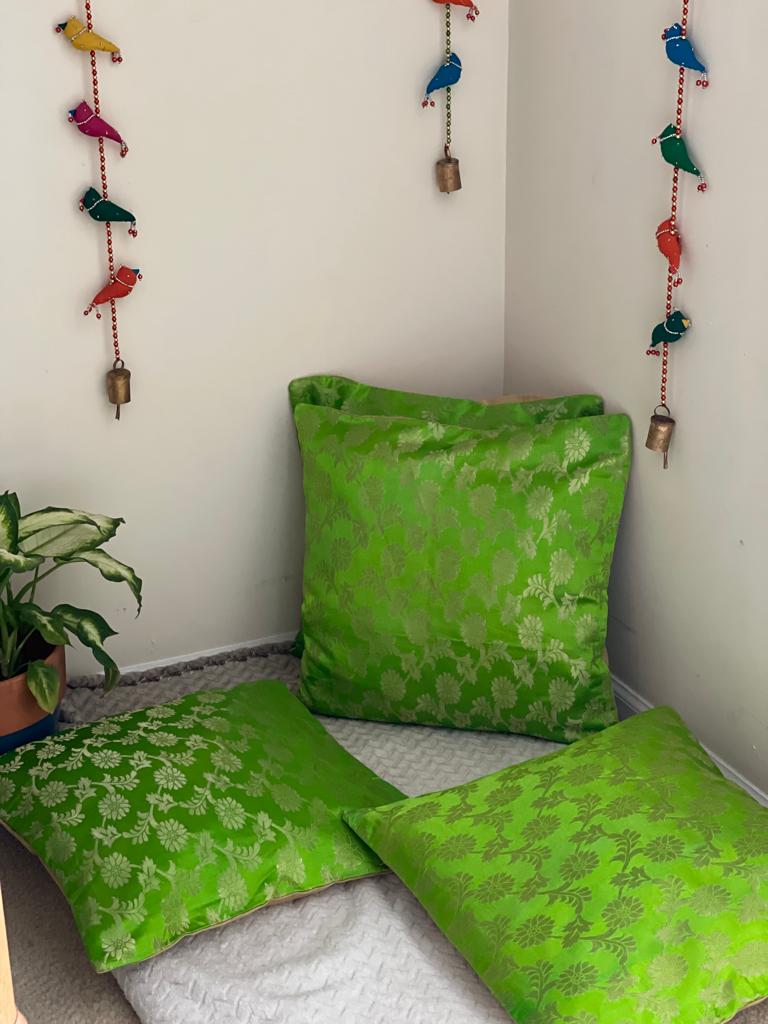 Parrot Green Cushion Covers