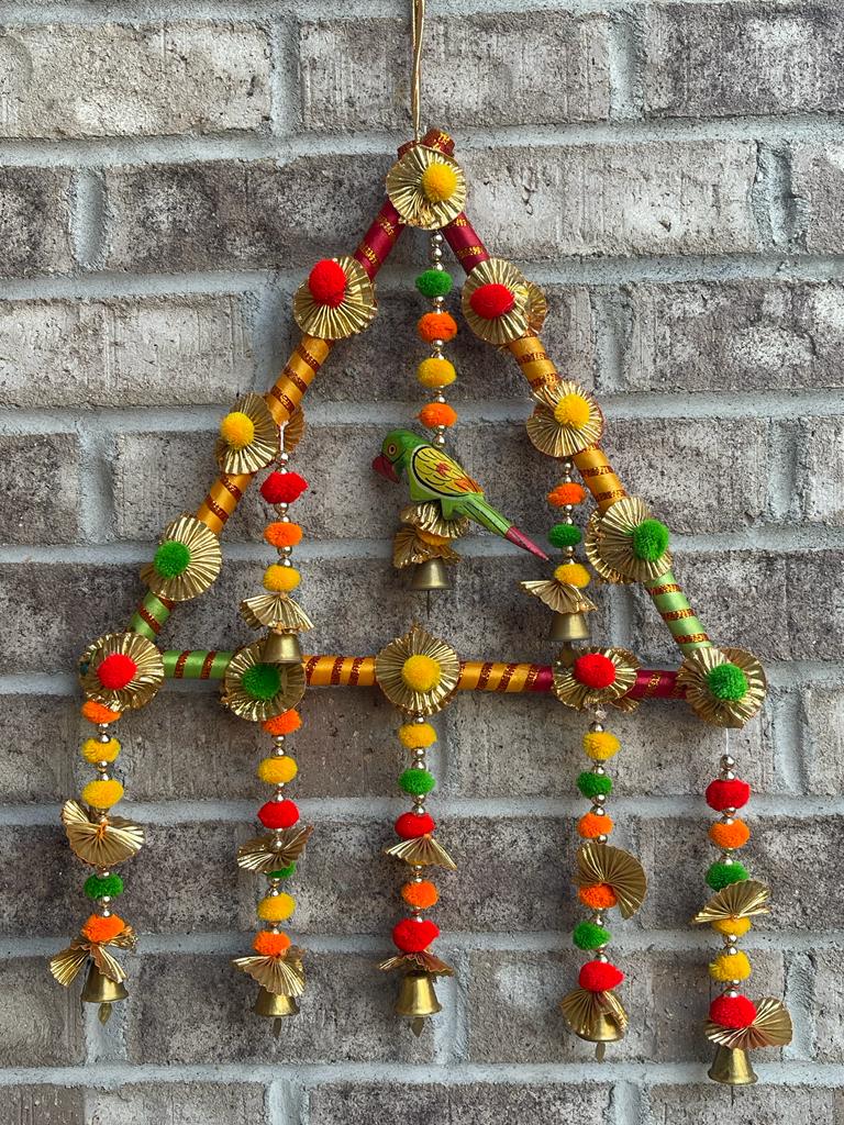 Triangle Parrot Pompom Hangings