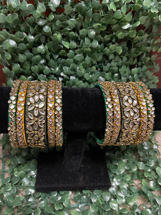 2.8 Kundan Silk Thread Bangles Set of 10