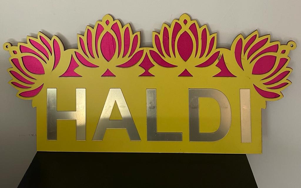 Mehendi/Haldi Rectangle Board w/Lotus